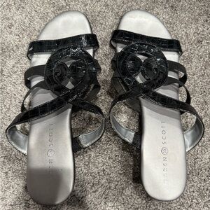 Karen‎ Scott Black Patent Slide Wedge Sandals – Size 10M